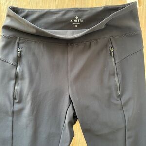 Athleta Black Leggings Zippered Pocket M